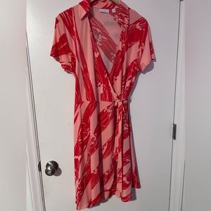 Peach and orange Wrap dress by New York and Company in women’s size large